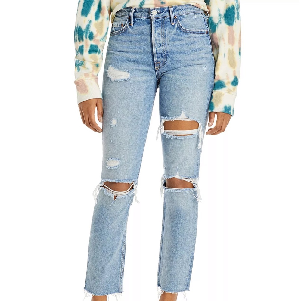 grlfrnd karolina straight leg jeans denim
